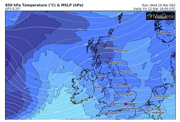 UK and Europe daily weather forecast latest, March 12: A breezy day with sunny spells and scattered showers, wintry over hills in the north UK and europe daily weather forecast latest, march 12: a breezy day with sunny spells scattered showers, wintry over hills in the north